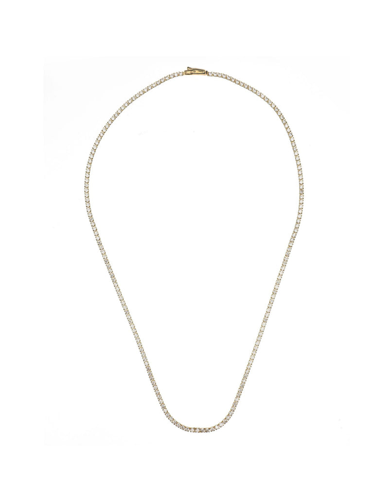 Georgini Sydney Soiree 2mm Tennis Necklace 42cm- Gold | Mocha Australia