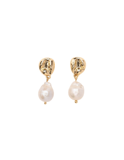 Mocha Margot Baroque Pearl Earrings - Light Gold | Mocha Australia
