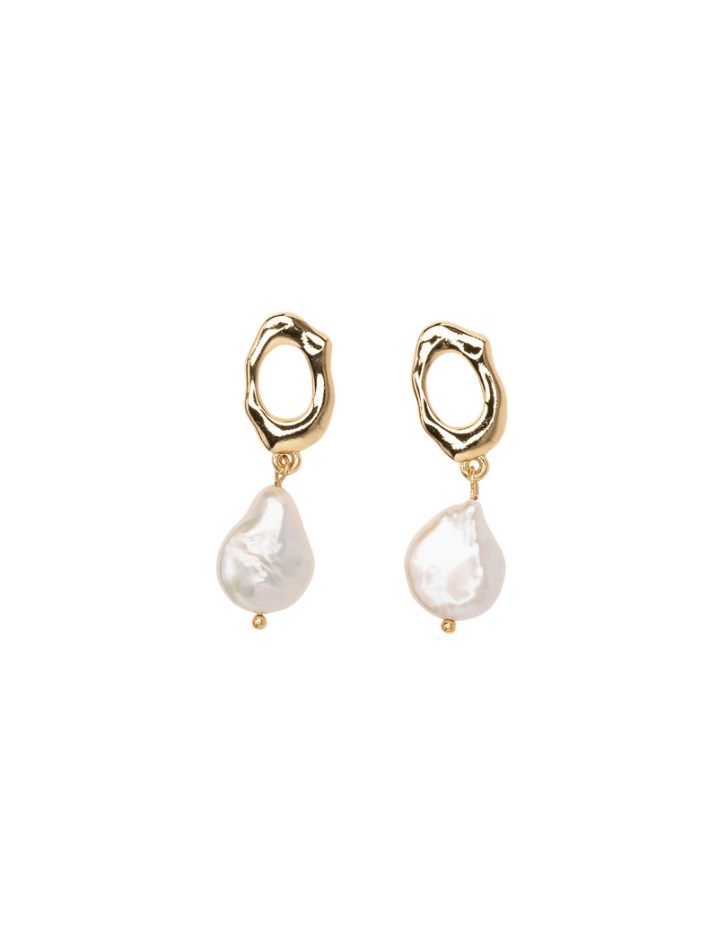 Mocha Wren Pearl Earrings - Light Gold | Mocha Australia