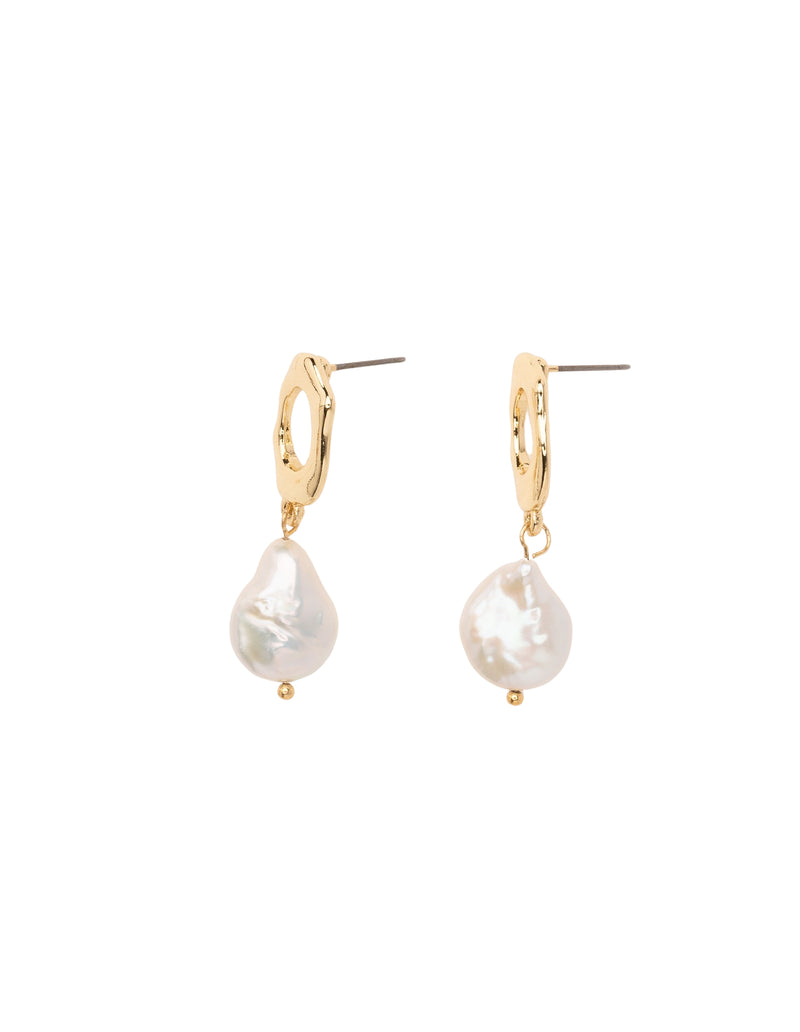 Mocha Wren Pearl Earrings - Light Gold | Mocha Australia