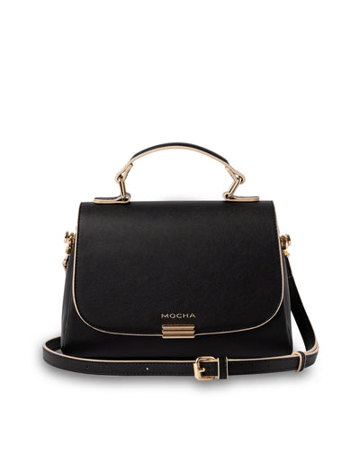 Mocha Daisy Top Handle Crossbody Bag - Black | Mocha Australia