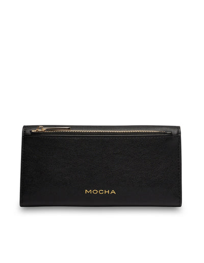 Mocha Daisy Long Wallet - Black | Mocha Australia