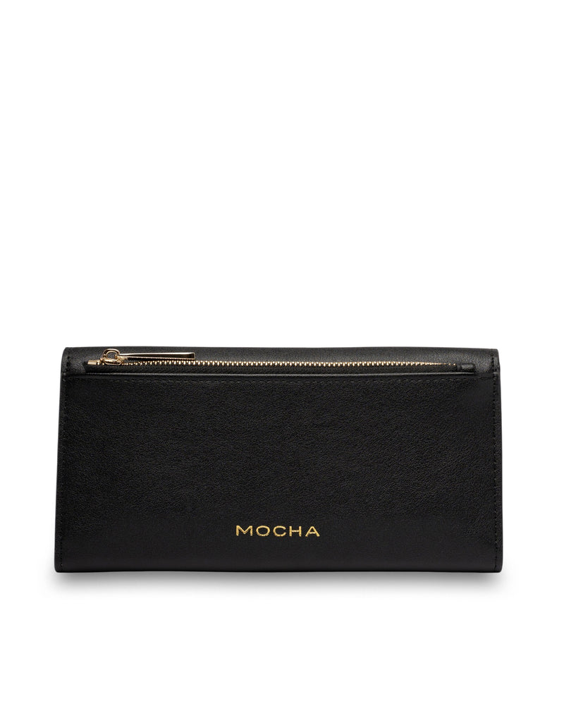Mocha Daisy Long Wallet - Black | Mocha Australia