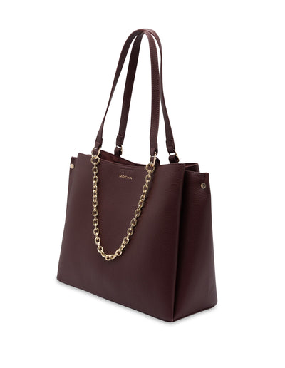 Mocha Sienna Stud Tote Bag - Burgundy