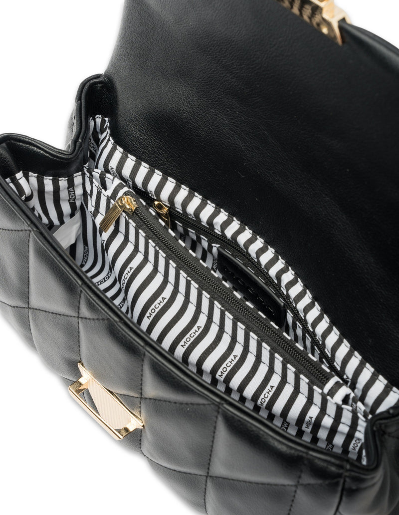 Mocha Isabella Quilted Crossbody Bag - Black | Mocha Australia