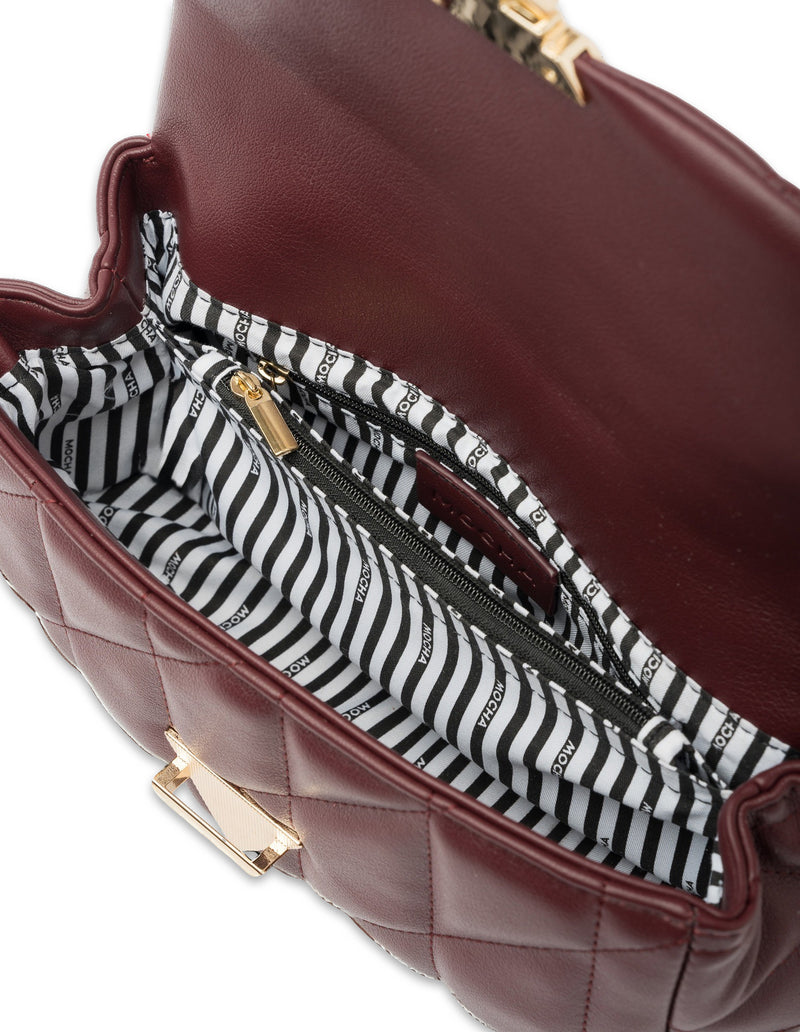 Mocha Isabella Quilted Crossbody Bag - Dark Roast | Mocha Australia