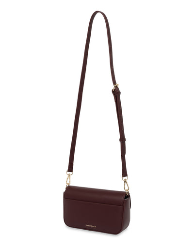 Mocha Cora Half-Chain Crossbody Bag - Burgundy | Mocha Australia