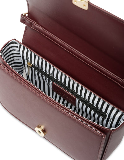 Mocha Cora Half-Chain Crossbody Bag - Burgundy | Mocha Australia