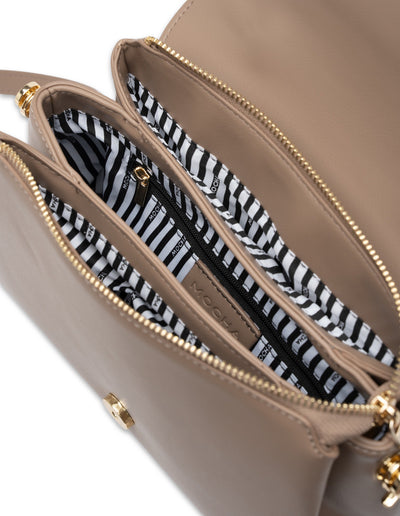 Mocha Cora Top Handle Crossbody Bag - Chestnut