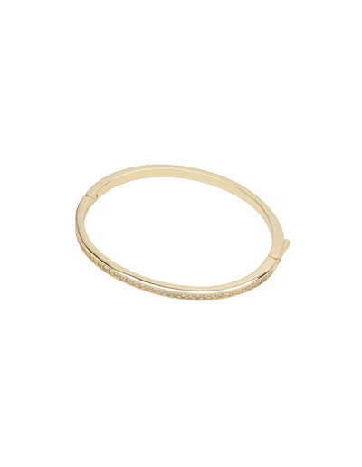 Mocha Classic Tennis Bangle - Gold