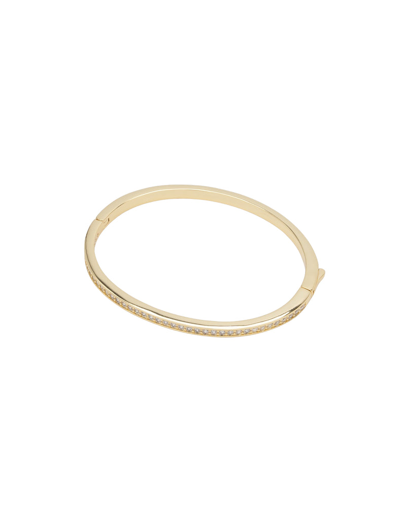 Mocha Classic Tennis Bangle - Gold