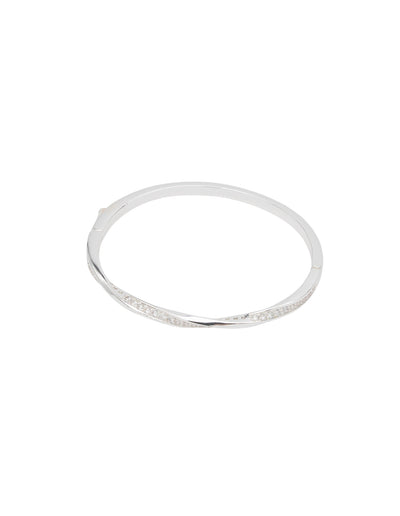 Mocha Entwined Bangle - Silver