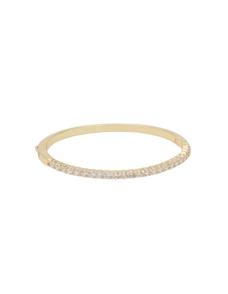 Mocha Luxe Tennis Bangle -  Gold