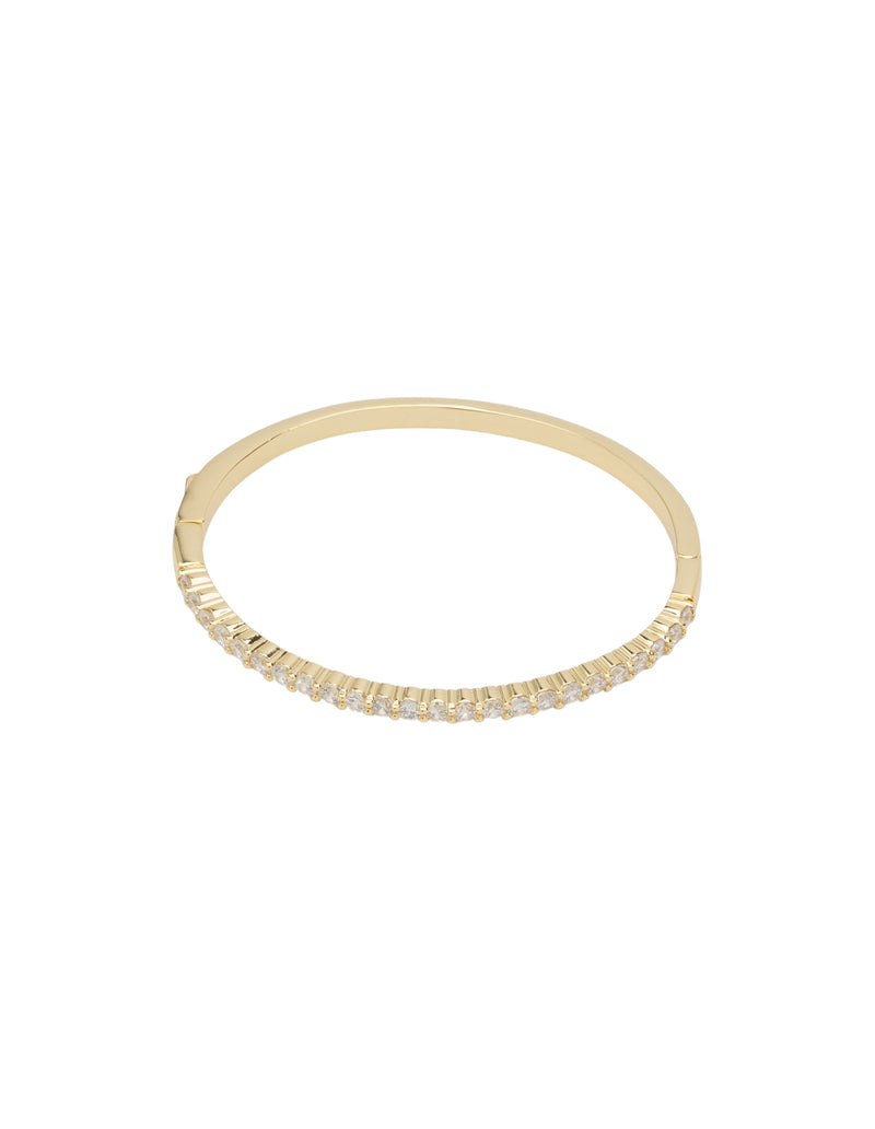 Mocha Luxe Tennis Bangle -  Gold