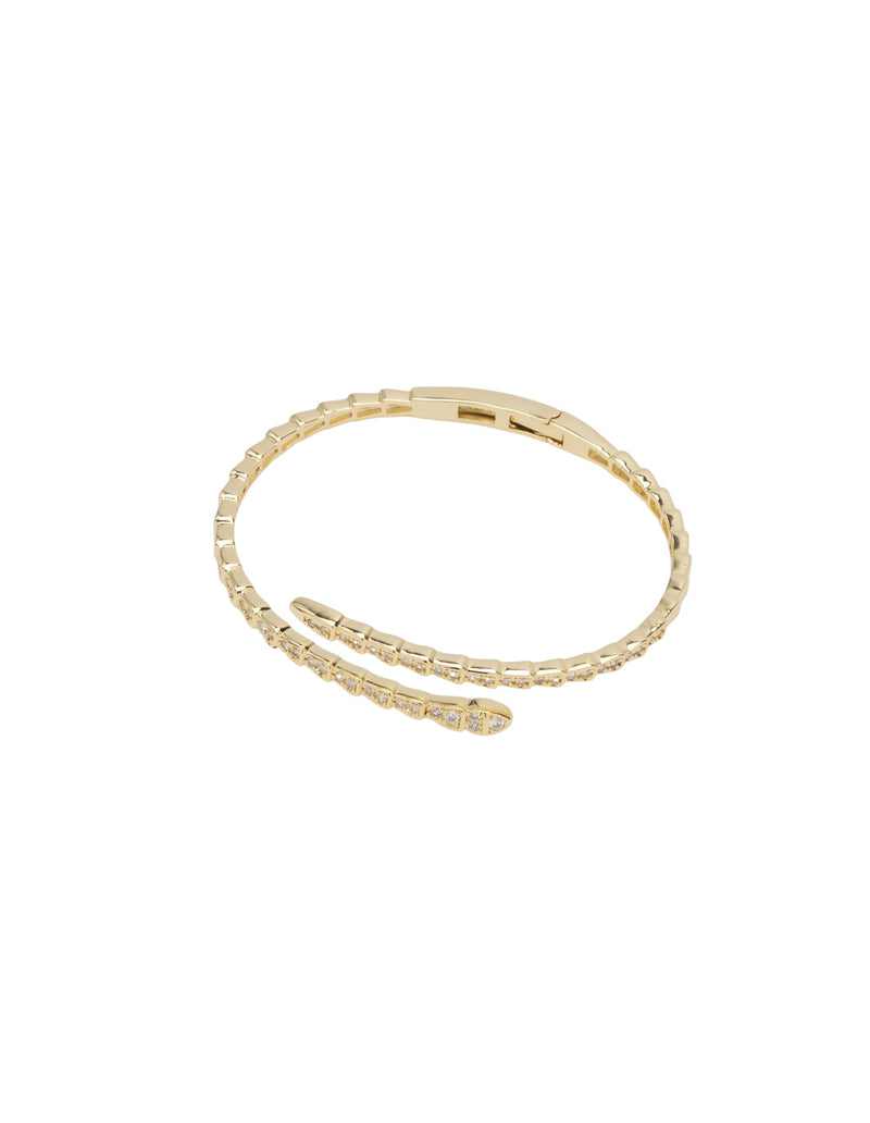 Mocha Snake Bangle - Gold