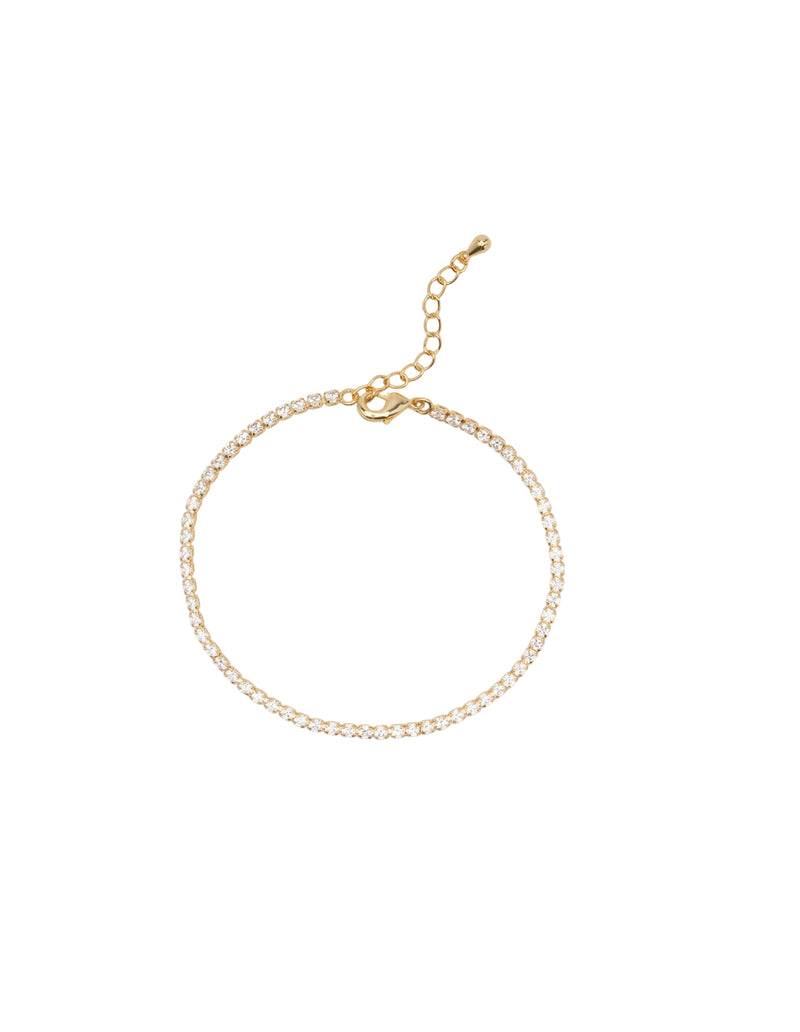 Mocha 2mm Tennis Bracelet - Gold