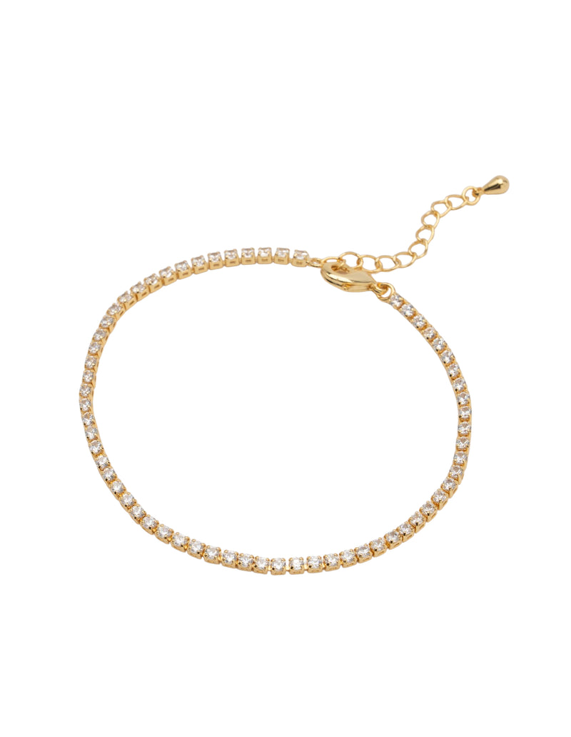 Mocha 2mm Tennis Bracelet - Gold