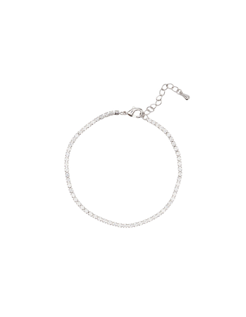 Mocha 2mm Tennis Bracelet - Silver | Mocha Australia