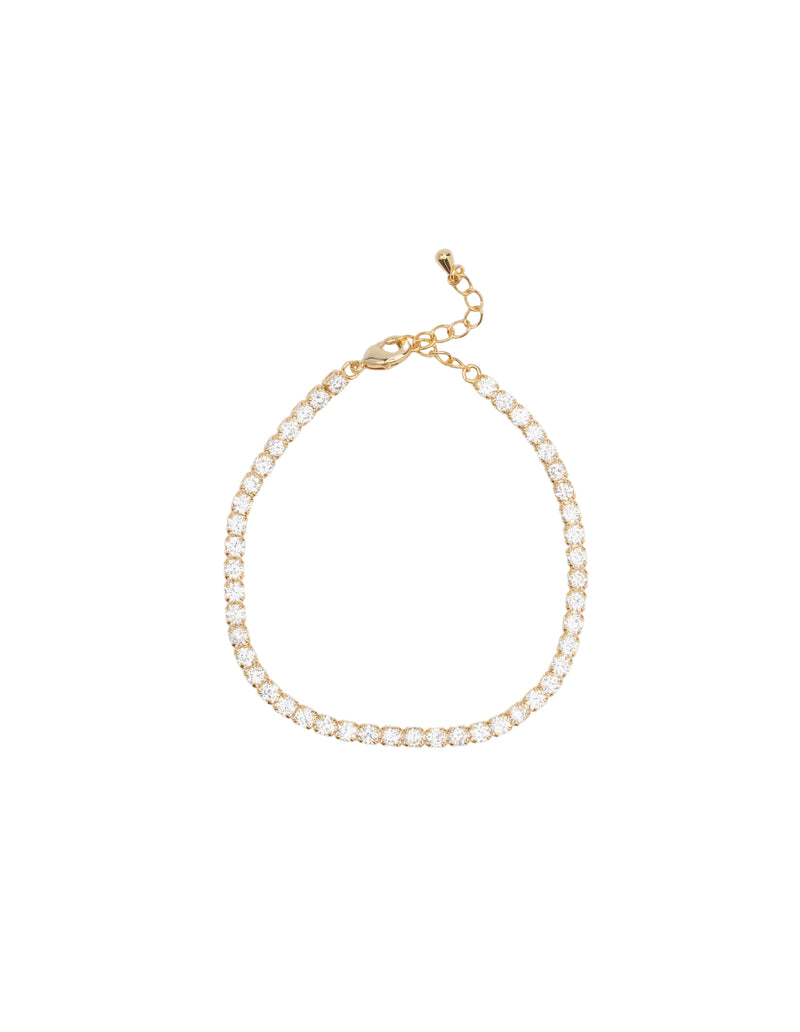 Mocha 3mm Tennis Bracelet - Gold