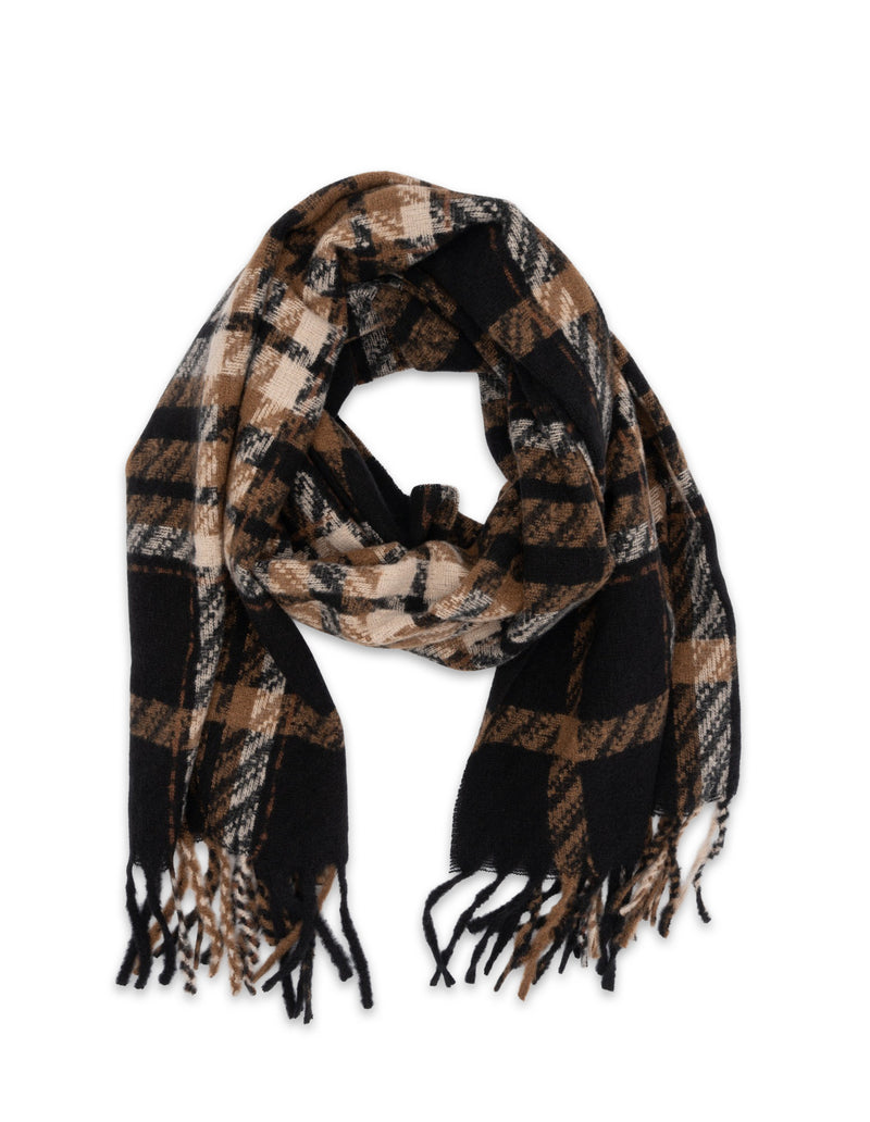 Mocha Winter Plaid Scarf - Black Brown Check | Mocha Australia