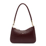 Mocha Lucy Woven Crossbody Bag - Burgundy