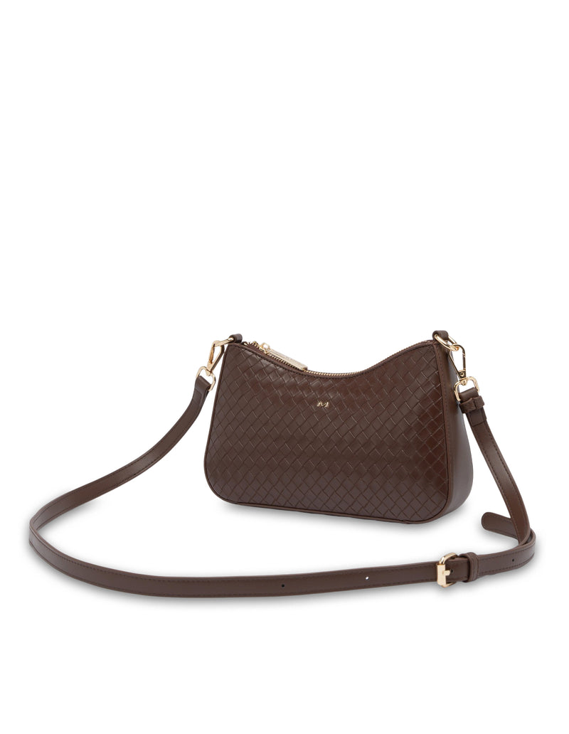 Mocha Lucy Woven Crossbody Bag - Chocolate | Mocha Australia