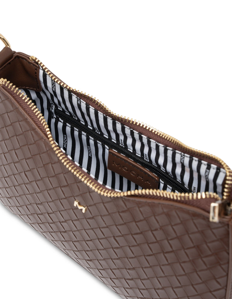 Mocha Lucy Woven Crossbody Bag - Chocolate | Mocha Australia