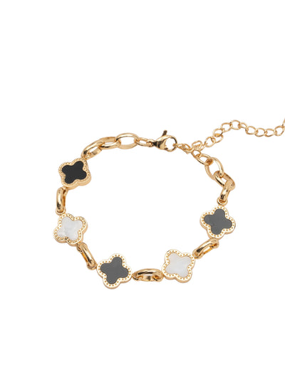 Mocha Veronica Clover Bracelet - Gold