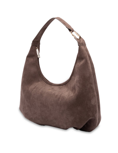 Mocha June Suede Hobo Bag - Taupe