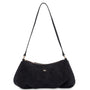 Mocha June Suede Shoulder Bag - Black
