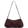 Mocha June Suede Shoulder Bag - Burgundy