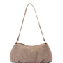 Mocha June Suede Shoulder Bag - Taupe