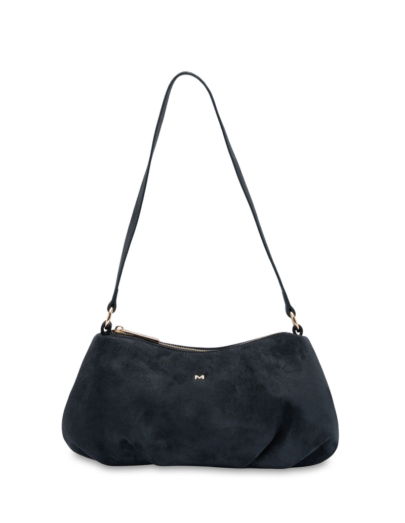 Mocha June Suede Shoulder Bag - Navy