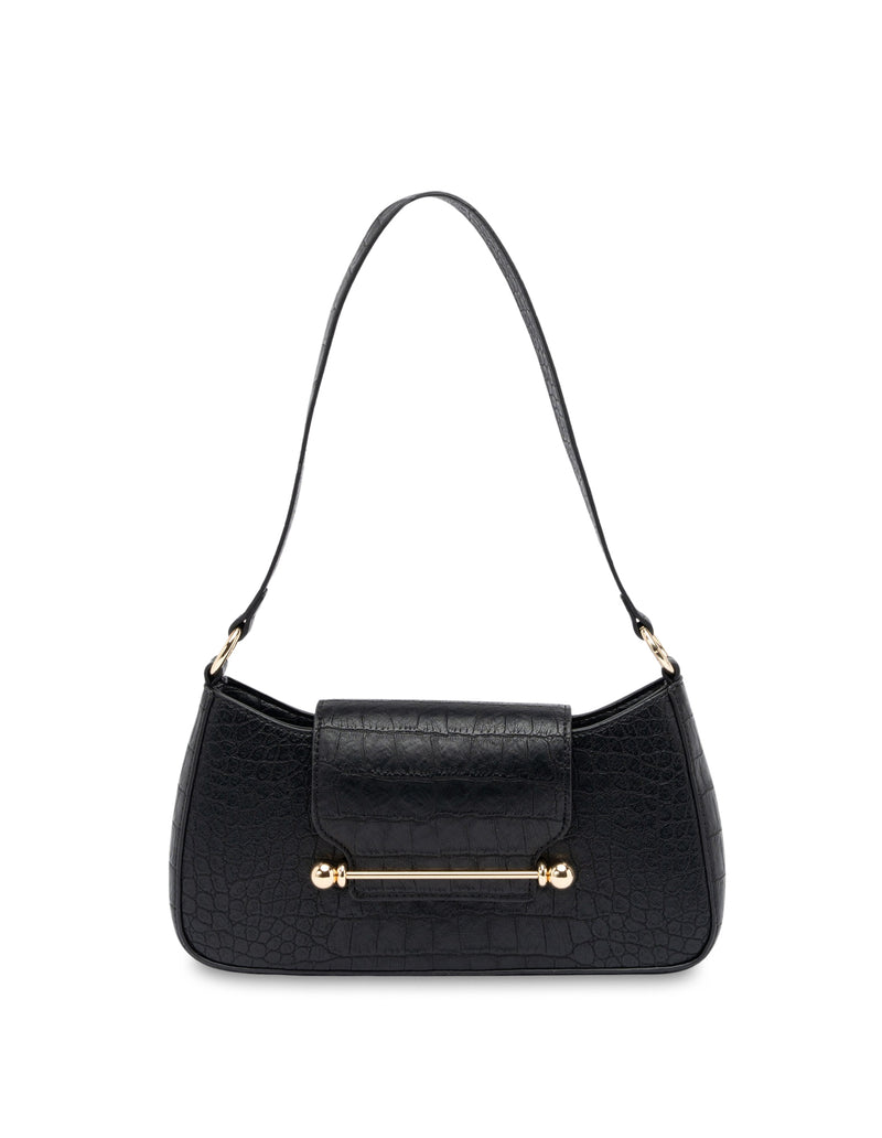 Mocha Alexis Crossbody Bag - Black Croc