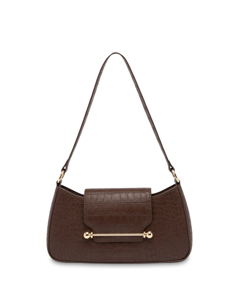 Mocha Alexis Crossbody Bag - Choc Croc