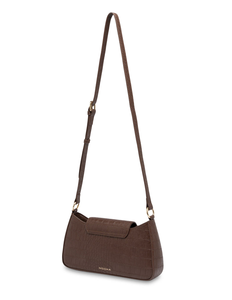Mocha Alexis Crossbody Bag - Choc Croc