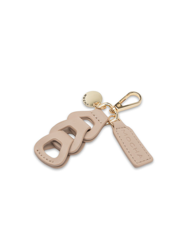 Mocha Avery Loop Keyring - Nude