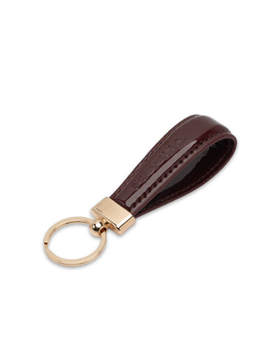 Mocha Willow Patent Key Ring - Burgundy