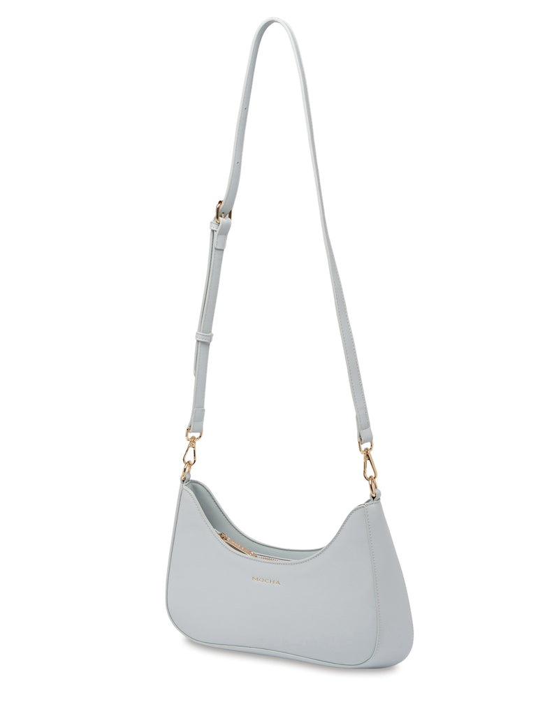 Mocha Daisy Wavy Shoulder Bag - Blue