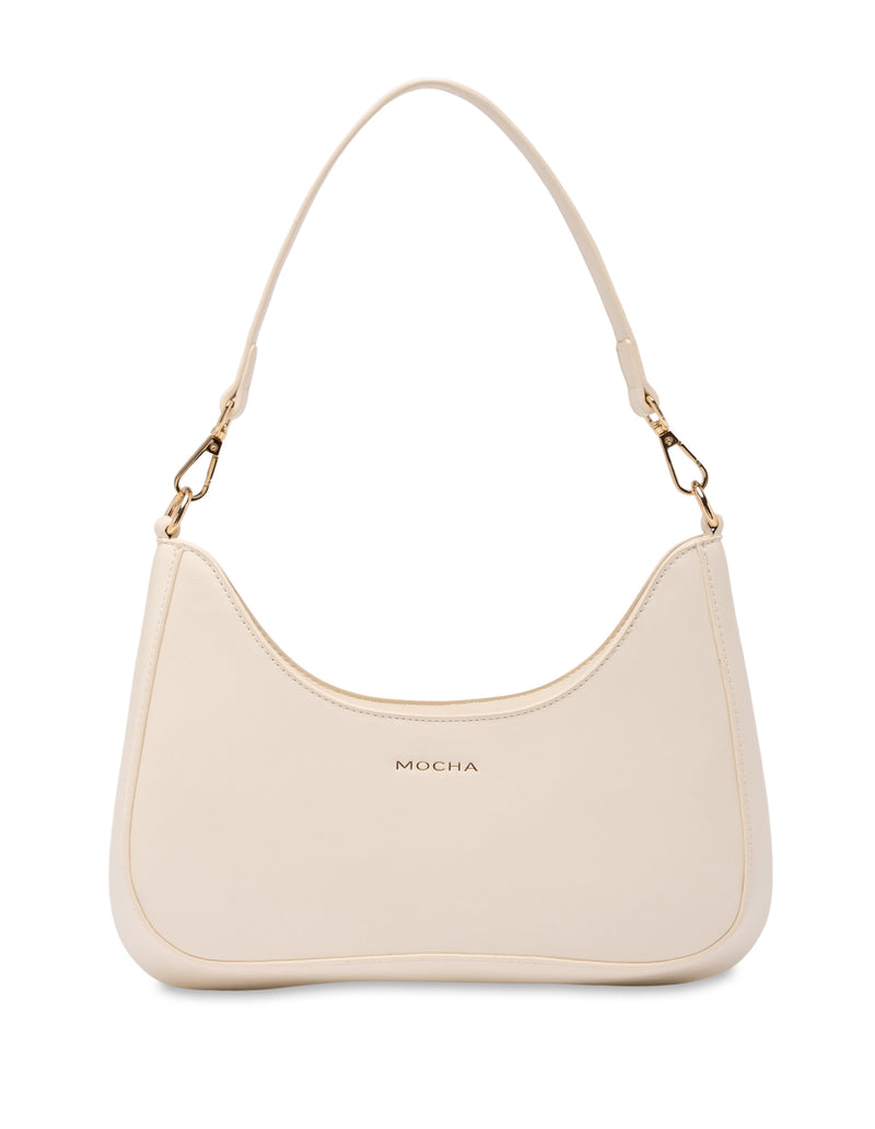 Mocha Daisy Wavy Shoulder Bag - Cream