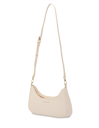 Mocha Daisy Wavy Shoulder Bag - Cream