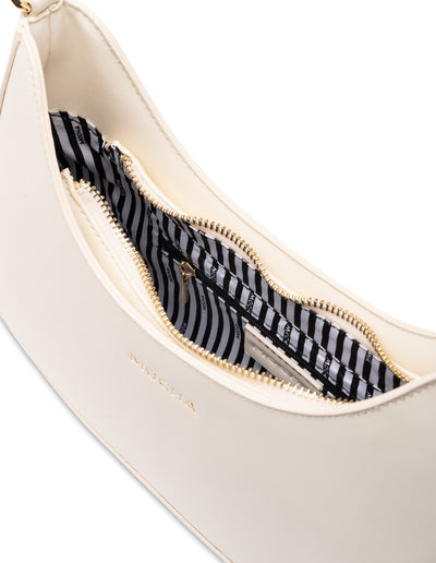 Mocha Daisy Wavy Shoulder Bag - Cream