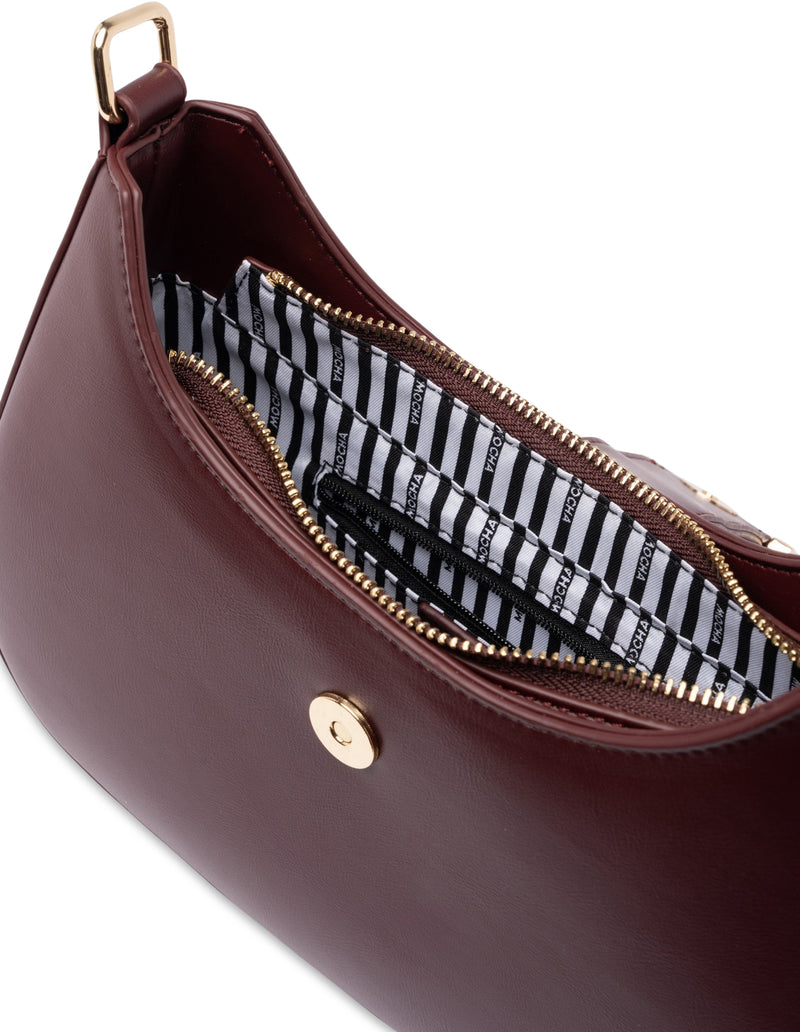 Mocha Charlotte Shoulder Bag - Burgundy