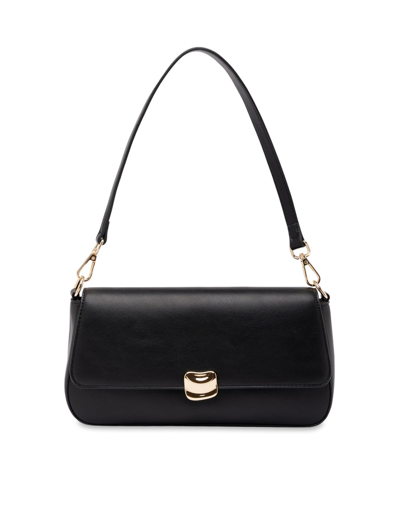 Mocha Sophie Baguette Shoulder Bag - Black