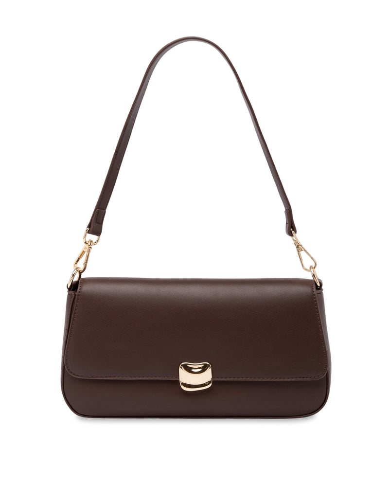 Mocha Sophie Baguette Shoulder Bag - Choc