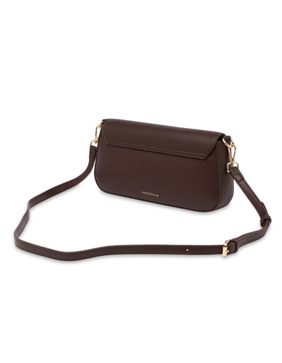 Mocha Sophie Baguette Shoulder Bag - Choc