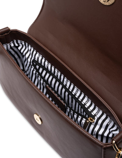 Mocha Sophie Baguette Shoulder Bag - Choc
