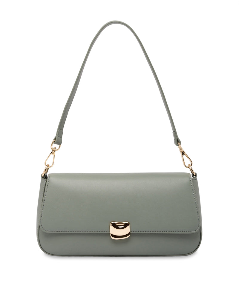 Mocha Sophie Baguette Shoulder Bag - Sage