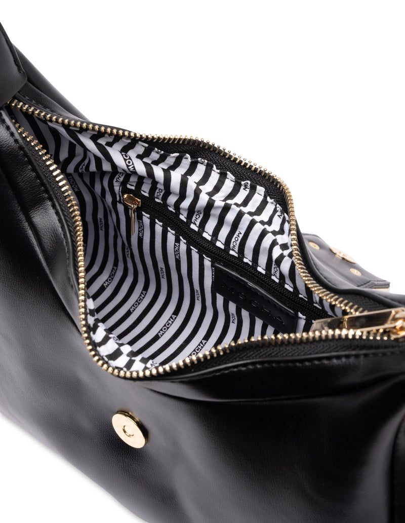 Mocha Effie Shoulder Bag - Black