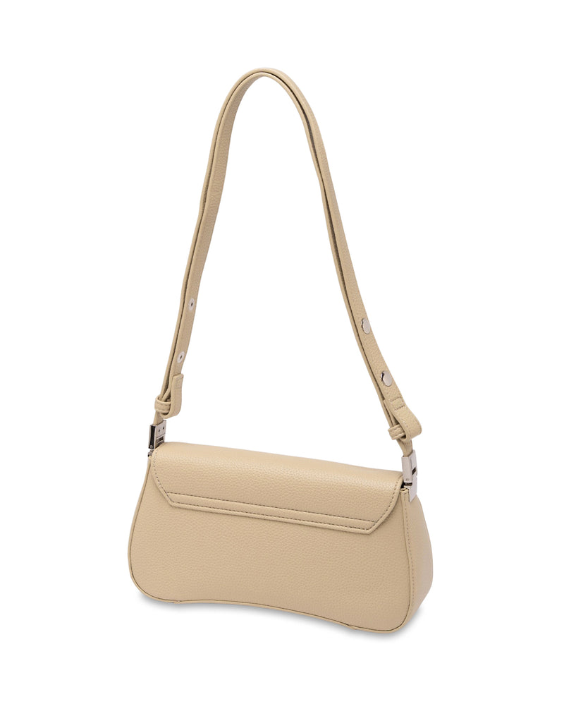 Mocha Zoe Wavy Baguette Shoulder Bag - Sage